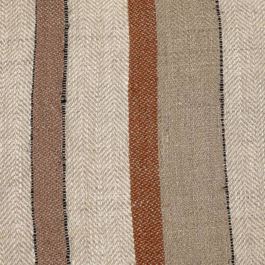 Hello Honey® 20" Cream & Brown Striped Woven Linen Fringed Pillow